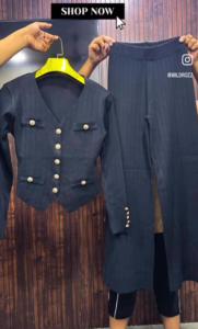 black co-ord set for party and casuals 